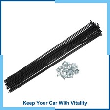 36 Pcs 14G J Bend 280mm x 2mm Bike Bicycle Spokes with Nipples Steel Black