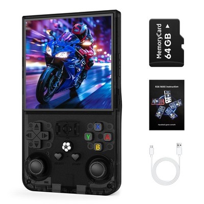 R36MAX Retro Handheld Game Console, 4.0 inch Retro Gaming Console with 64GB M...