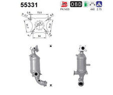 Katalysator für FIAT LANCIA 500 C PANDA YPSILON