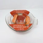 Vintage Pyrex Glass Measure/Mix Teardrop Spout Nesting Bowls 1,3,8 Cup Set Of 3