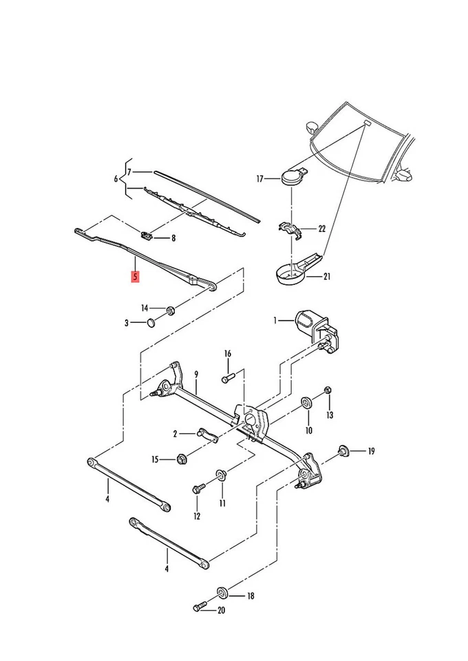 Brazo limpiaparabrisas derecho genuino VW nuevo Beetle 2000-2010 1C1955409B LHD Foto 3 de 3