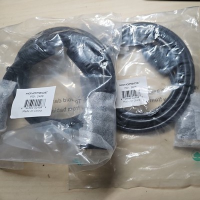 Monoprice 6ft 28AWG CL2 Dual Link DVI-D Cable - Black.Bundle of 2