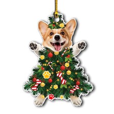 2025 Corgi Christmas Tree Ornament - Festive Holiday Acrylic Dog