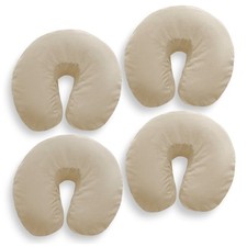 4 Pk Massage Table Face Cradle Head Rest Covers - Natural