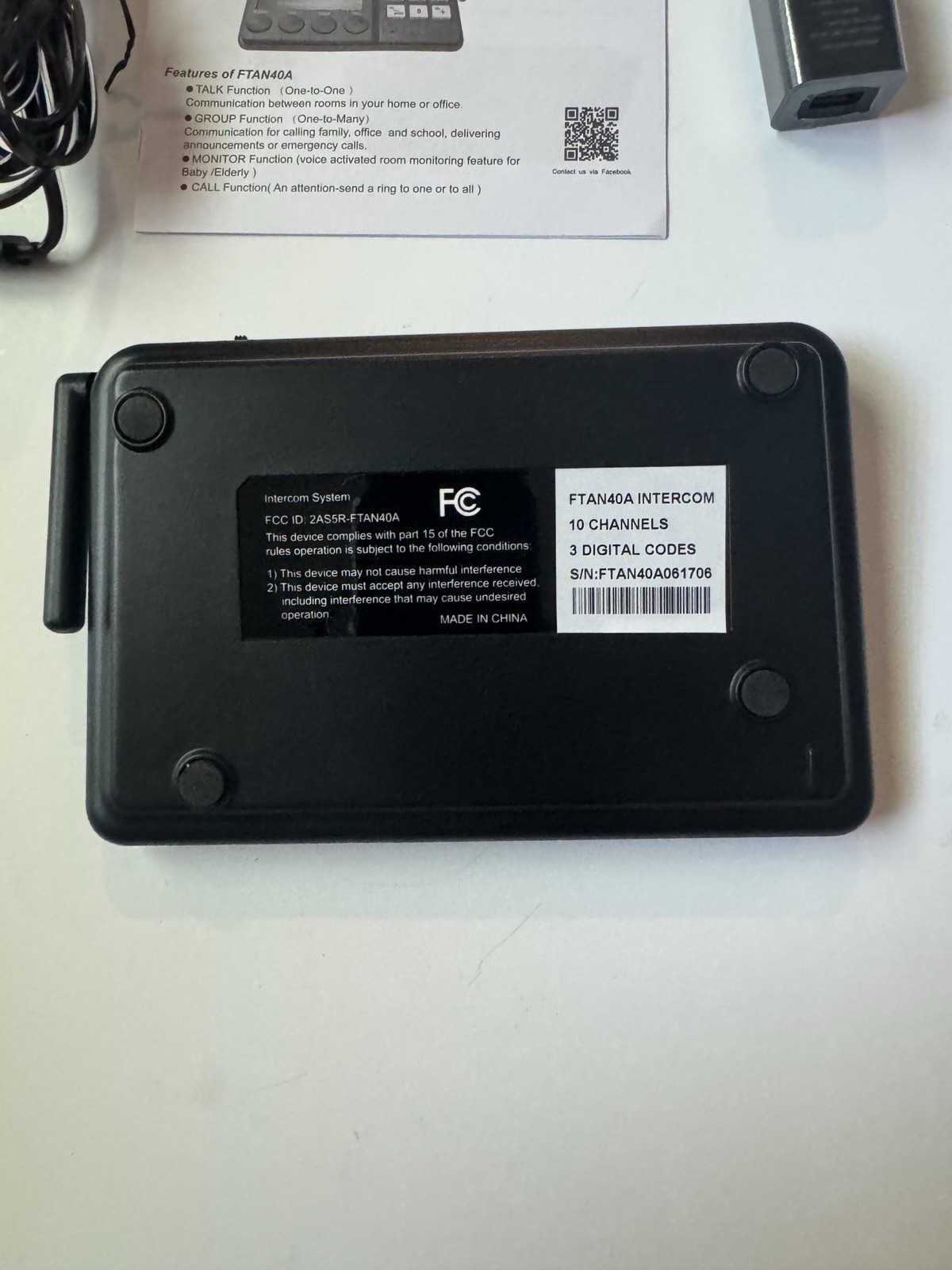 FTAN40A Intercom System 10-Channel Home Intercom Unit – 3 Digital Codes