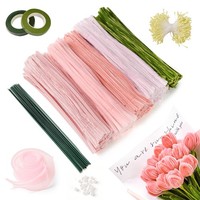 Pfeifenreiniger Blumen Set Basteln DIY 551 StüCk 5 Farben Rosa GrüN TüRkis