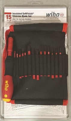 Wiha 28390 15 Piece Insulated Softfinish SlimLine Blade Set Brand New