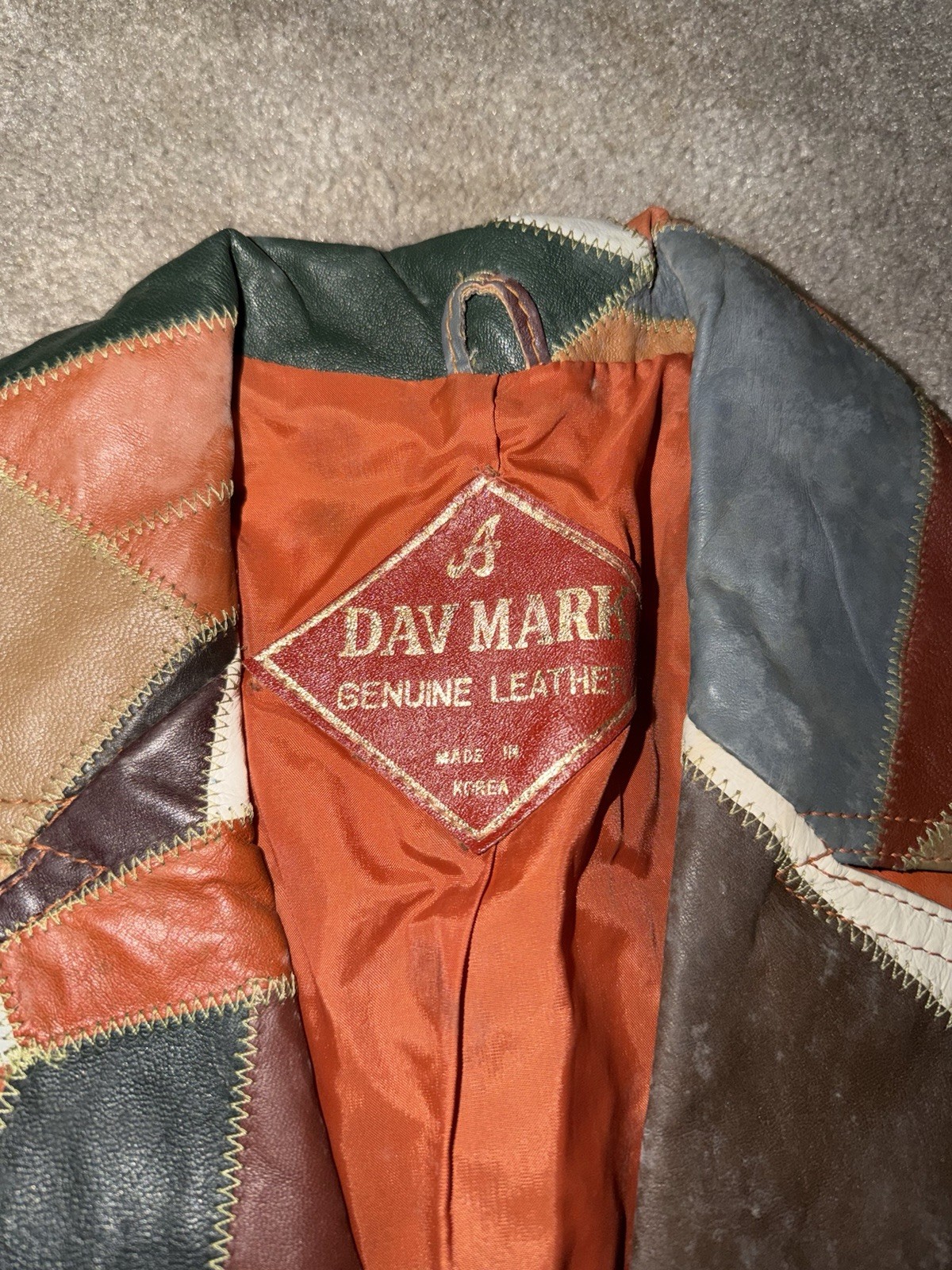 70s Dav Mark Genuine Leather Patchwork Jacket - image 2