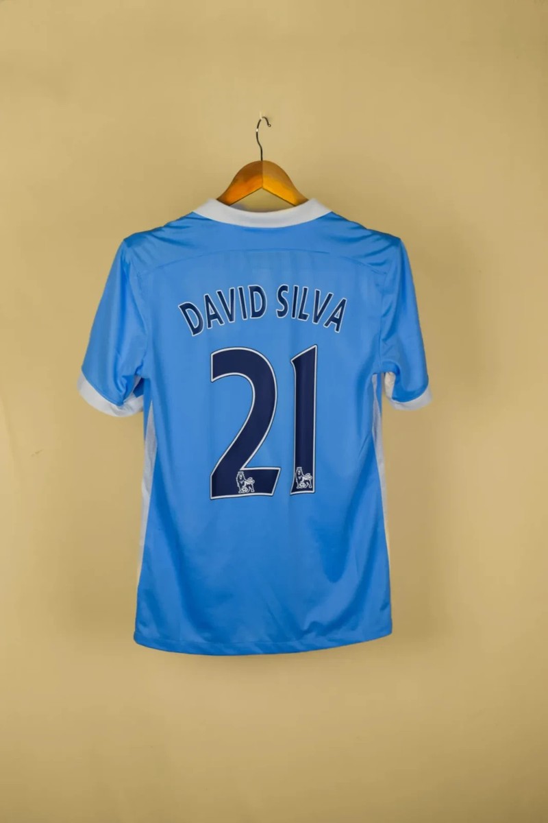 AUTHENTIC 2015 Man City Home David Silva #21 – Vintage Soccer