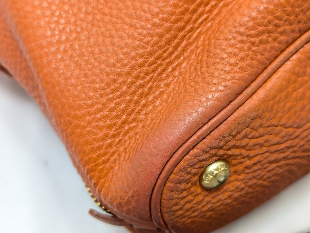 PRADA Vitello Daino Logo Leather 2way Shoulder Tote Bag Orange BN1713 Authentic thumbnail 13