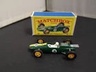 B330-MATCHBOX LESNEY No19D LOTUS RACING CAR AND BOX.