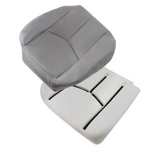 2PCS Driver Side Bottom Microfiber Leather Seat Cover Seat Foam Cushion Gray