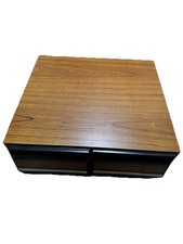 Vintage Wood  Plastic Two Drawer 24 VHS Tape Capacity Storage Cabinet Unit