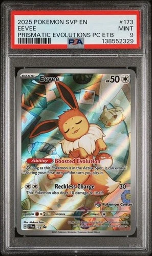 Eevee Pokemon Svp En-Sv Black Star Promo 173 NM PSA 9 Pokemon Center Stamped