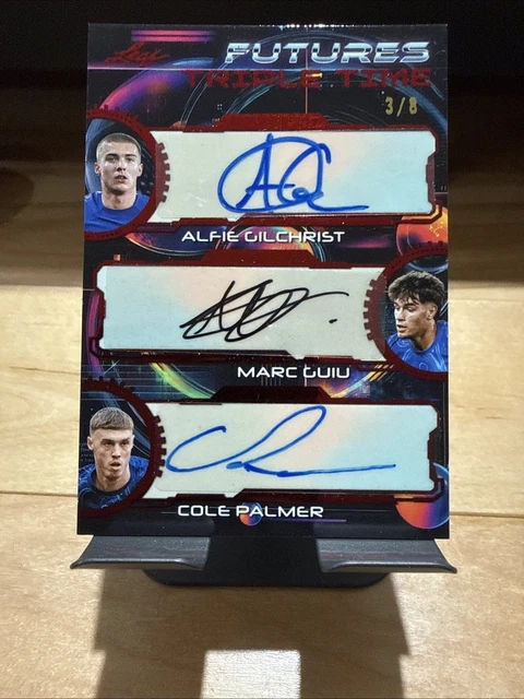Alfie Gilchrist Marc Guiu Cole Palmer 2024 Leaf Futures RC Triple Auto 3/8