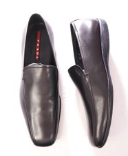 $795 PRADA - Black Leather Loafers - US 10.5 (9.5UK)