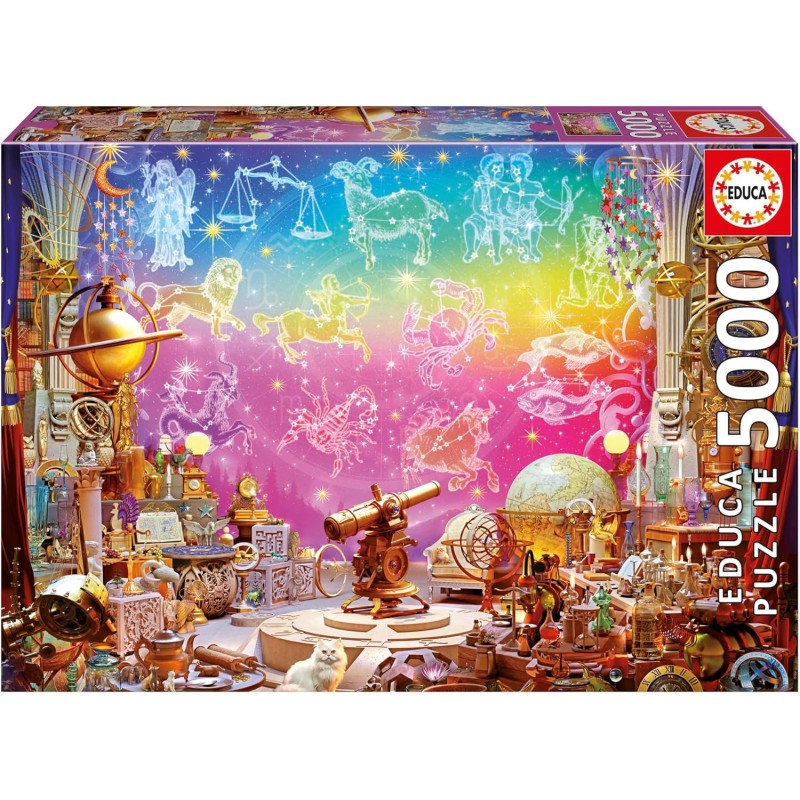 Puzzle Cabinet d'astrologie premium 5000 pièces, édition prestige signes du zodiaque