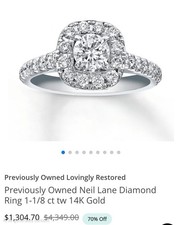 Neil Lane Princess-Schliff Diamant Verlobungsring 14K Weißgold Gr. 7
