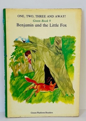 VINTAGE 80s KIDS SCHOOL GREEN READING BOOK BENJAMIN AND THE LITTLE FOX RARE GIFT