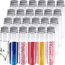 24 Pcs 115Ml Test Tubes,Clear Plastic Test Tubes with Caps,Flat-Bottomed Bath Sa