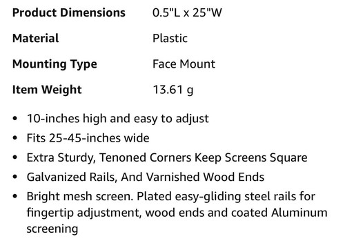 Frost King Adjustable Window Screen 10” 20”-45” - Picture 5 of 8