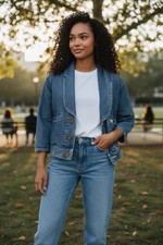 Vintage Georges Marciano Guess Denim Jean Jacket Size 8 USA Made