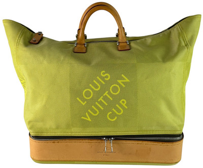 LOUIS VUITTON Lime Green Geant Sac Sport Duffle Luggage Bag Made