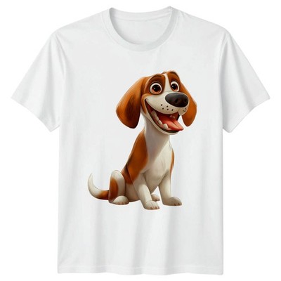 Lächelnder Beagle T-Shirt Cartoon Hund Haustierliebhaber