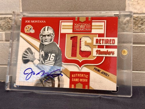 2009 National Treasures Joe Montana AUTO GAME USED Prime Jersey Patch /10 49ers