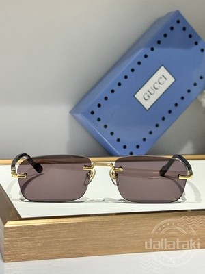 Gucci classic frameless sunglasses brown lenses GG221S/56-16-140