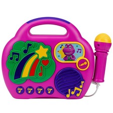 eKids Barney Karaoke Microphone with Boombox, Toddlery Toys with Built-in Mus...