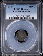 1829 H10C Capped Bust Half Dime PCGS Genuine XF Detail