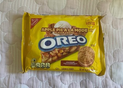 Limited Edition Oreo Apple Pie A La Mode Vanilla Creme Sandwich Cookies 10.68 oz