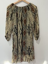 Rancho Estancia Dress Womens Small Off The Shoulder Western Print Mini Aztec