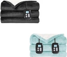 Electric Heated Blanket Full Size & Queen Size, Dark Gary & Mint Green
