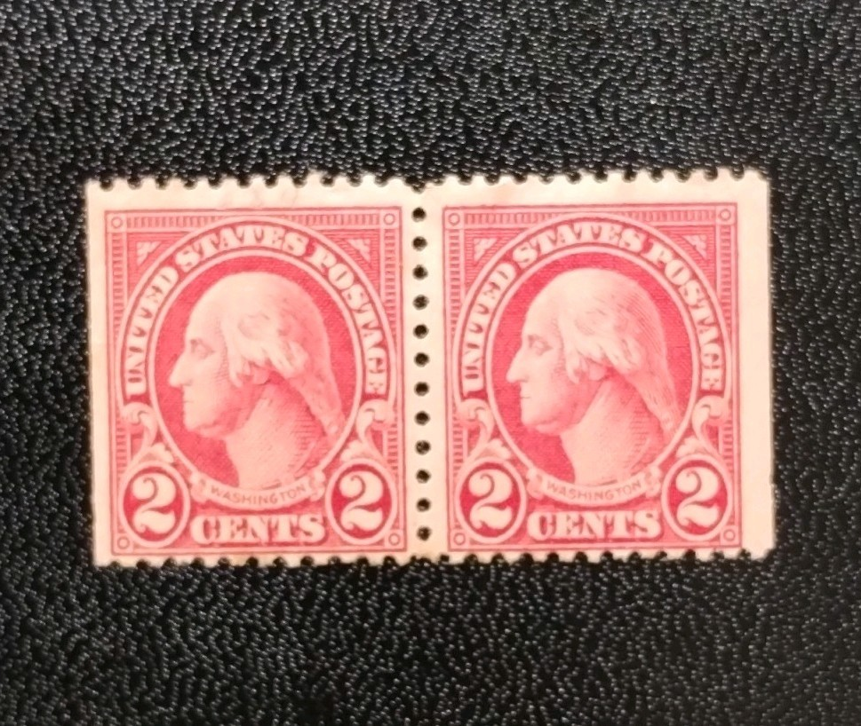 George Washington 2 Cent U.S. Stamp Red Mint No Gum Uncancelled Pair