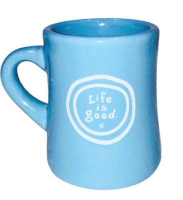 Life is good. Do what you like. Like what you do. Coffee Diner Mug Cup Work Blue