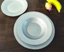 Servizio Di Piatti X12 Bormioli Inca In Vetro Light Ivory Metallic GrigioOro