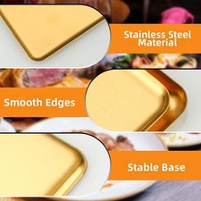 Stainless Steel Food Tray Lightweight Strong for Travel Camping Picnic Setup