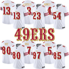 Men's 49ers White 2025 Rivalries Collection Game Limited Player Stitched Jersey