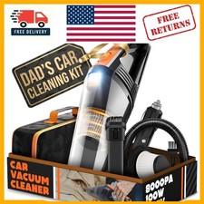 Portable Car Vacuum Cleaner 8000PA with LED Light & Attachments - Corded 16.4ft