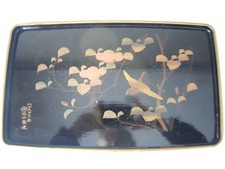 &auml;lteres Lacktablett - Japan - Handbemalt - Vintage - 35,5 cm