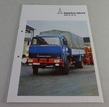 Prospekt Magirus-Deutz LKW 340 D 16 FL Frontlenker Pritsche Stand 09/1974