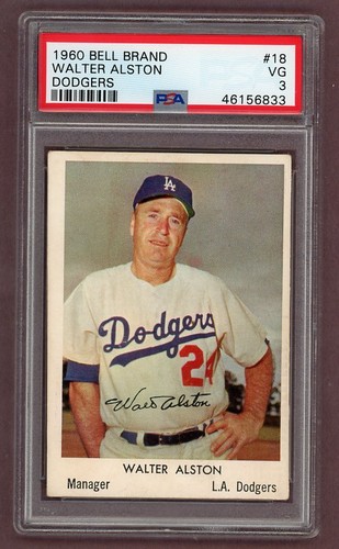 Walter Alston #18 1960 Bell Brand Dodgers card