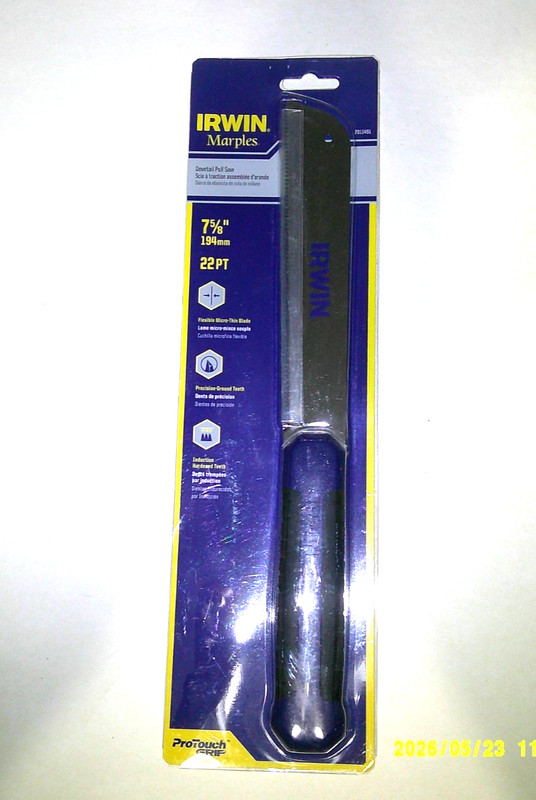Irwin Model 2011491 - 7 5/8 Inch, 194 mm, 22PT, Dovetail/Detail Pull Saw