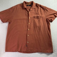 Nast Nast Luxury Originals Silk Shirt Peach Panel Bowling Button Up Aloha Large