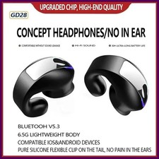 Bluetooth 5.3 Wireless Earbuds Ear Clip Bone Conduction Headphones Sport Headset