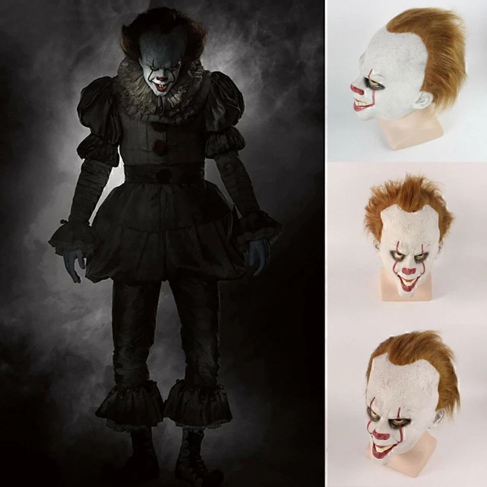 Horror Maske Pennywise Cosplay Clown Fasching Maske Stephen Kings Halloween - Bild 2 von 4