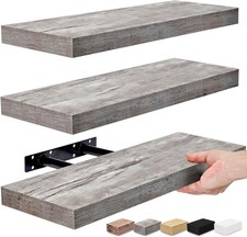 Floating Shelves for Wall - Set of 3 Rustic Wood Wall Shelves for Living Room