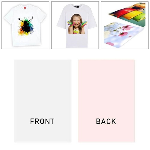 50Pcs A4 T-shirt Transfer Paper Iron On Heat Press Light Fabics Print UK - Picture 2 of 11